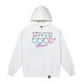 Color Rhinestone LOVE IS GOOD White Hoodie