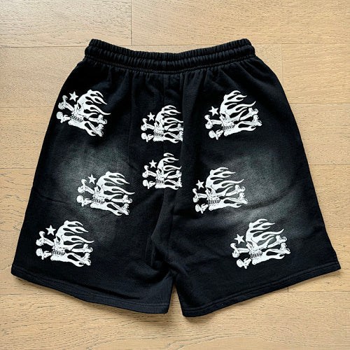Hellstar All-Over Skull Flame Print Tee & Shorts Set
