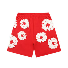 Denim Tears Red Cotton Wreath Sweat Shorts