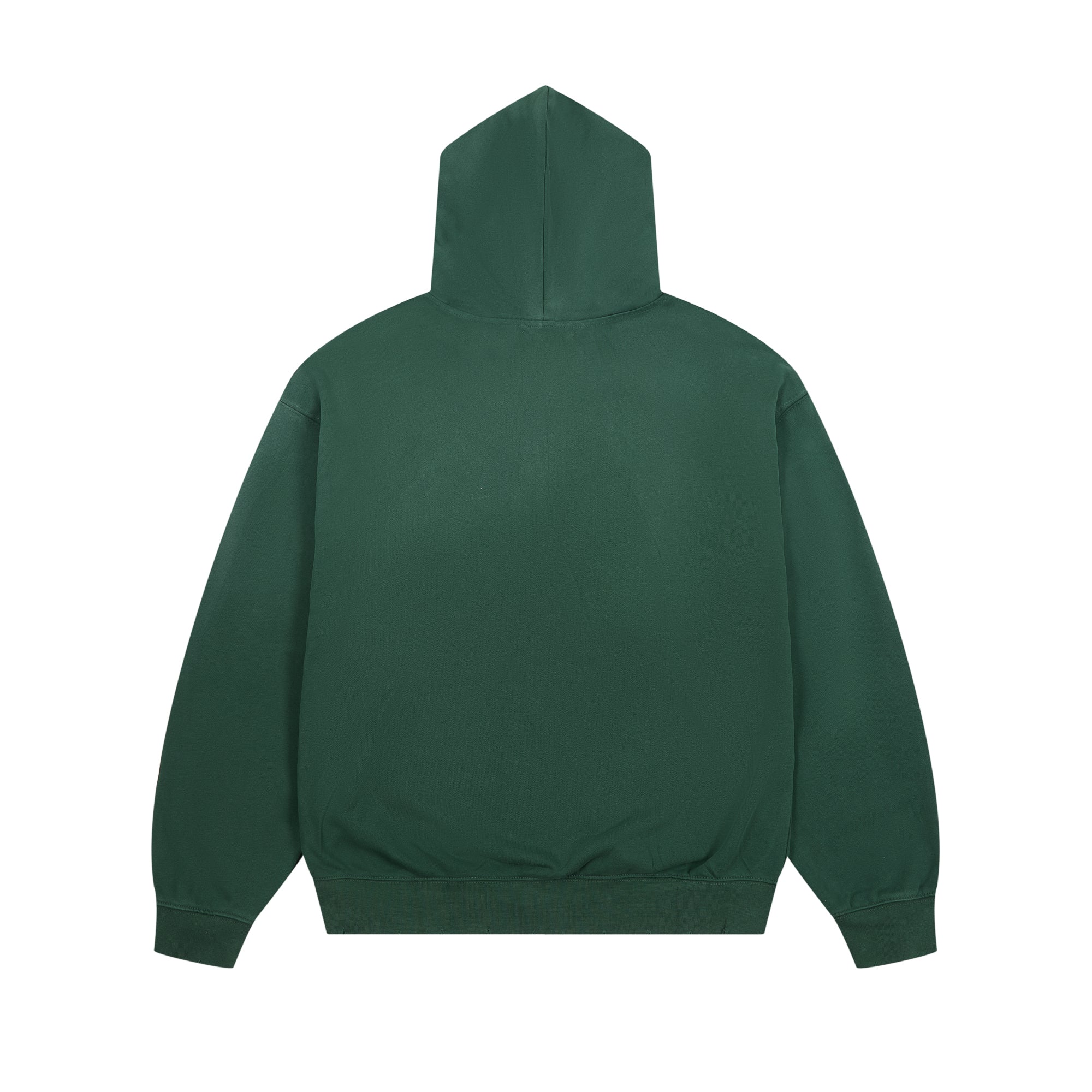 DUAA Gothic Letter 33 Rhinestone Dark Green Zip Up Hoodie