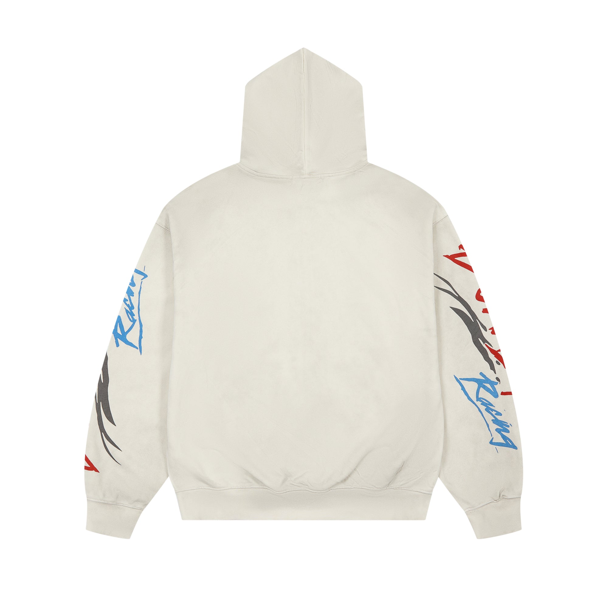 DUAA Racing Helmet Vintage Washed Beige Zip Up Hoodie