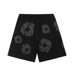 Denim Tears Black Cotton Wreath Sweat Shorts