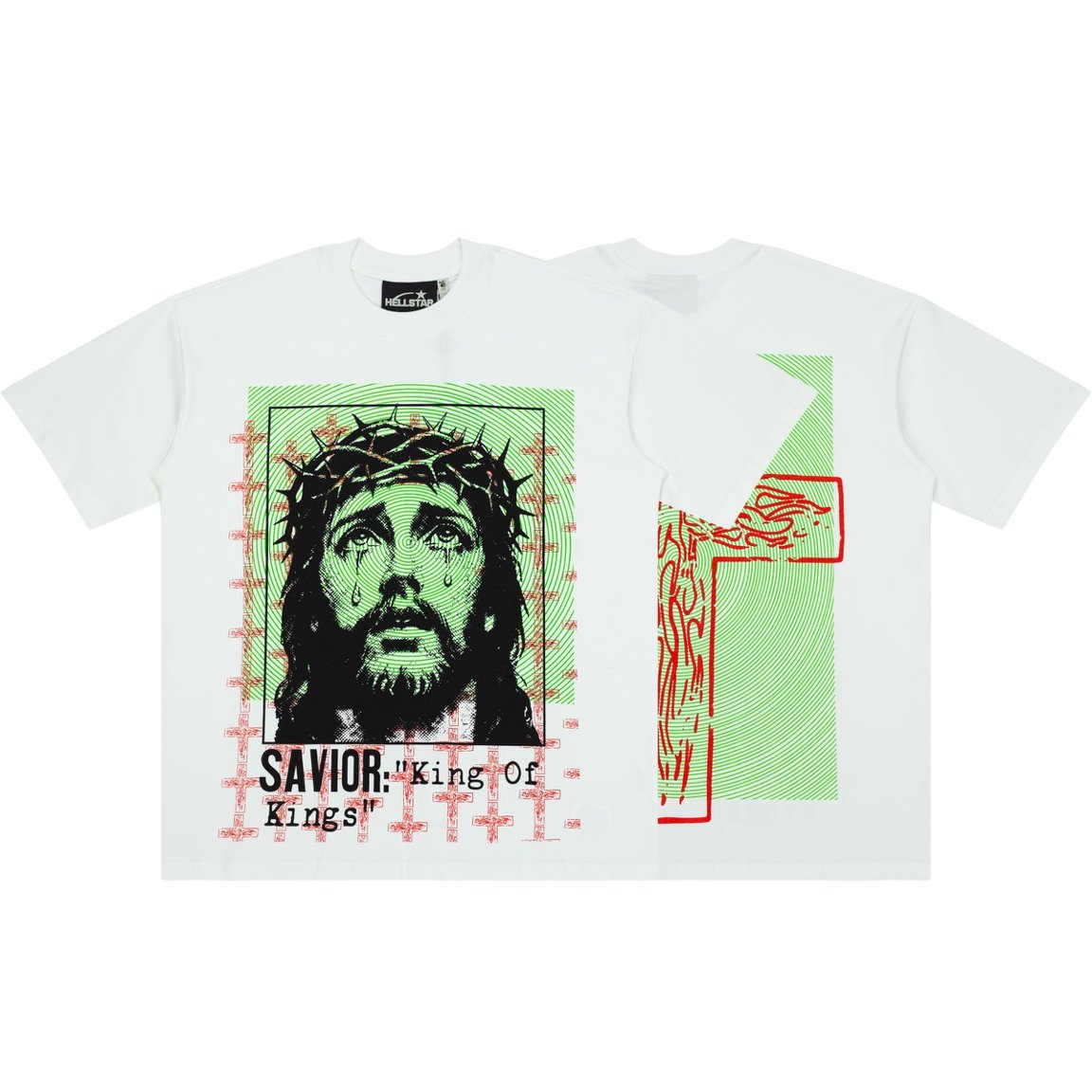Hellstar Savior King Of Kings Jesus White Tee