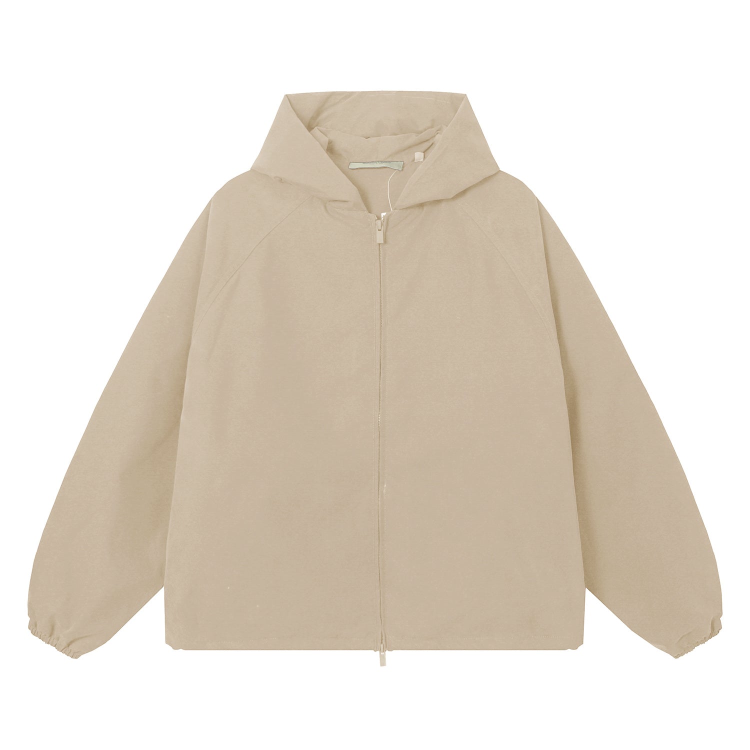 ESSENTIALS Fear Of God Beige Hooded Windbreaker Jacket