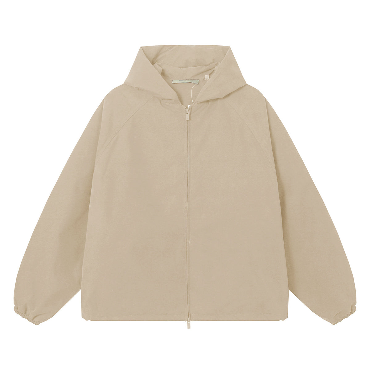 ESSENTIALS Fear Of God Beige Hooded Windbreaker Jacket