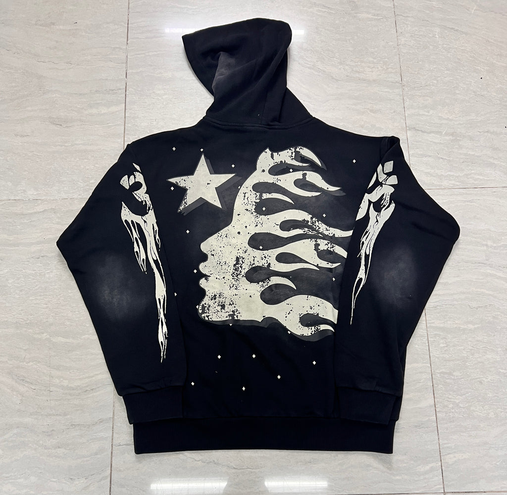 Hellstar Faith to Paradise Vintage Washed Black Hoodie