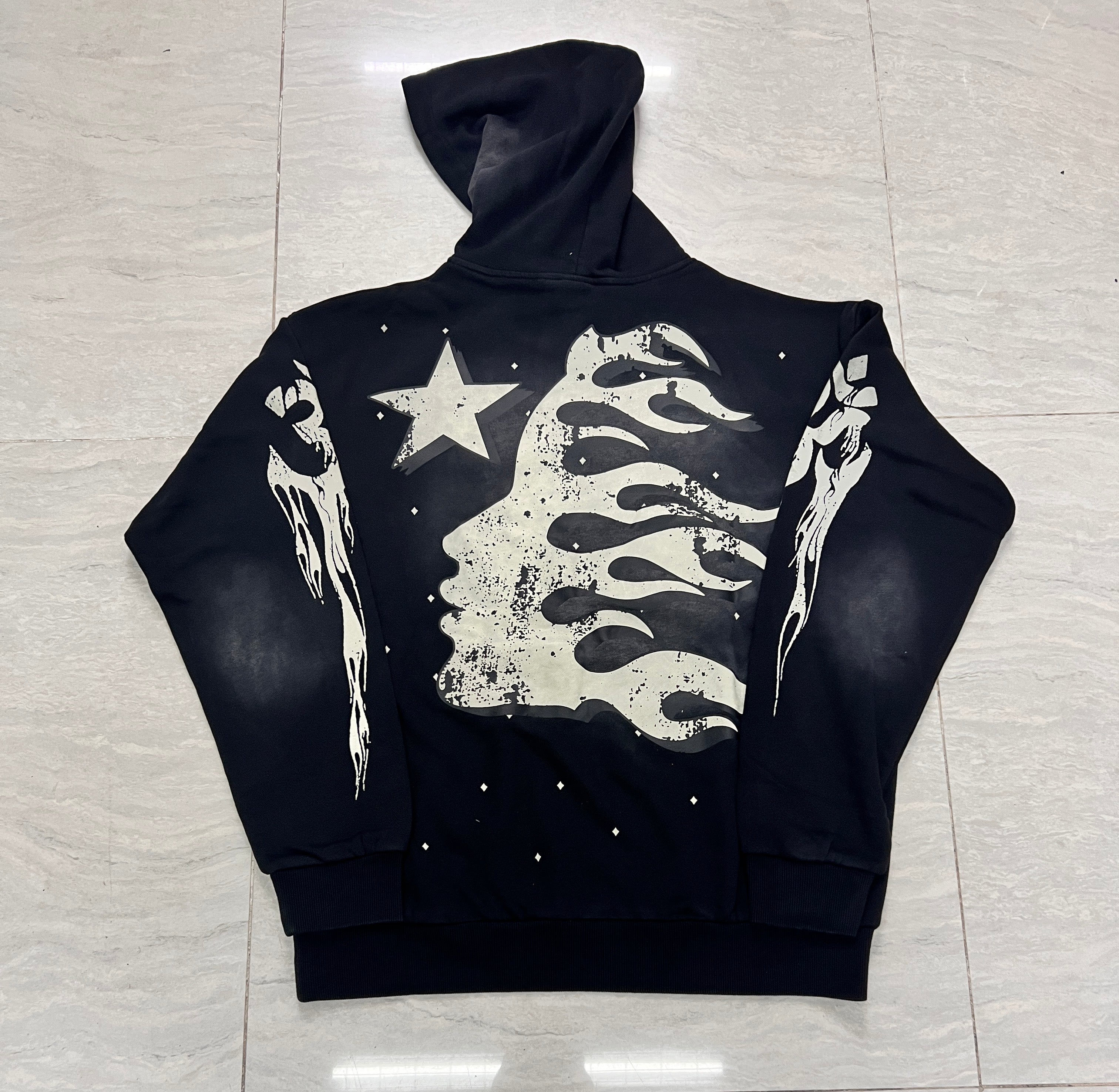 Hellstar Faith to Paradise Vintage Washed Black Hoodie