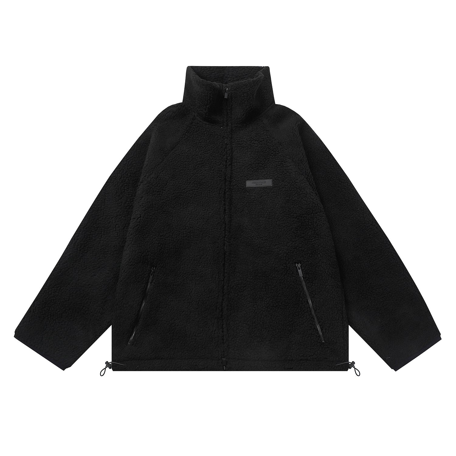 ESSENTIALS Fear Of God Black Sherpa Fleece Zip Up Jacket