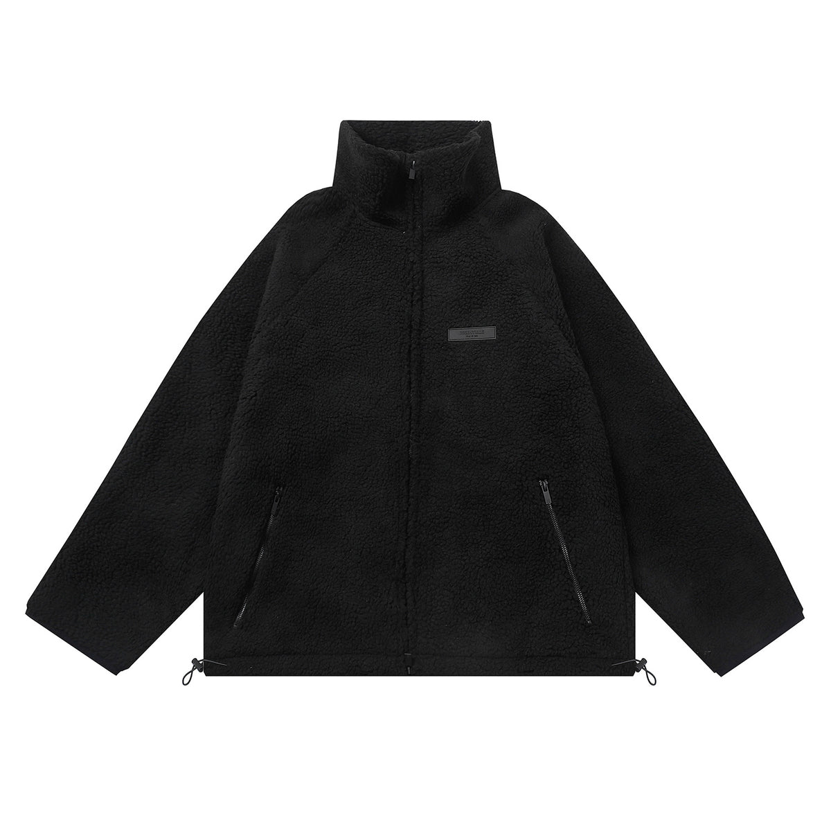 ESSENTIALS Fear Of God Black Sherpa Fleece Zip Up Jacket