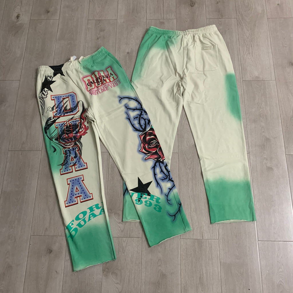 DUAA Gradient Monster Rose Graphic Sweatpants