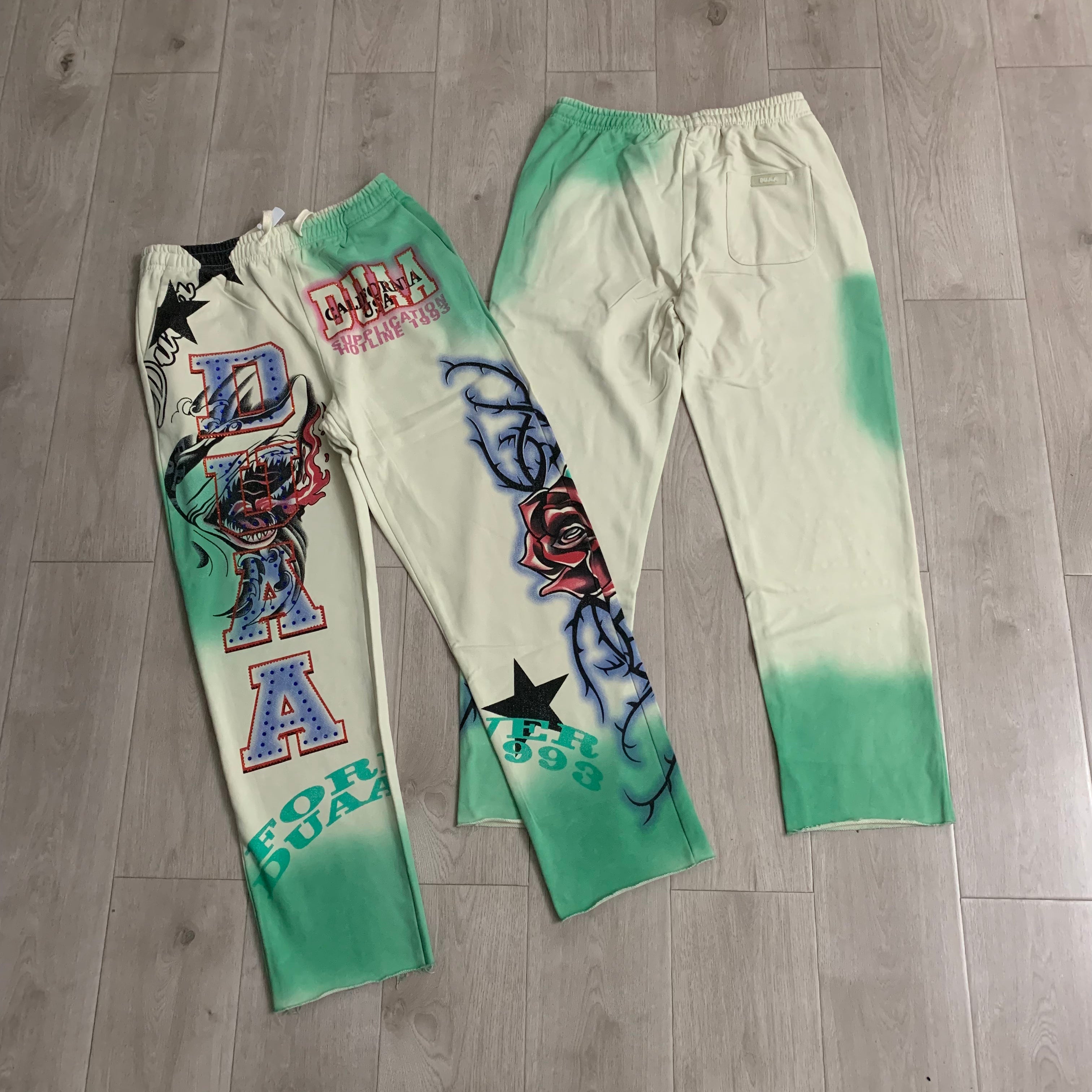 DUAA Gradient Monster Rose Graphic Sweatpants