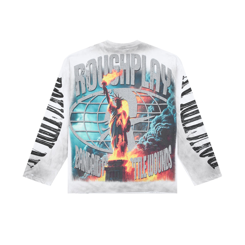 ROUGHPLAY Reversed Statue Of Liberty Vintage Long Sleeve Tee