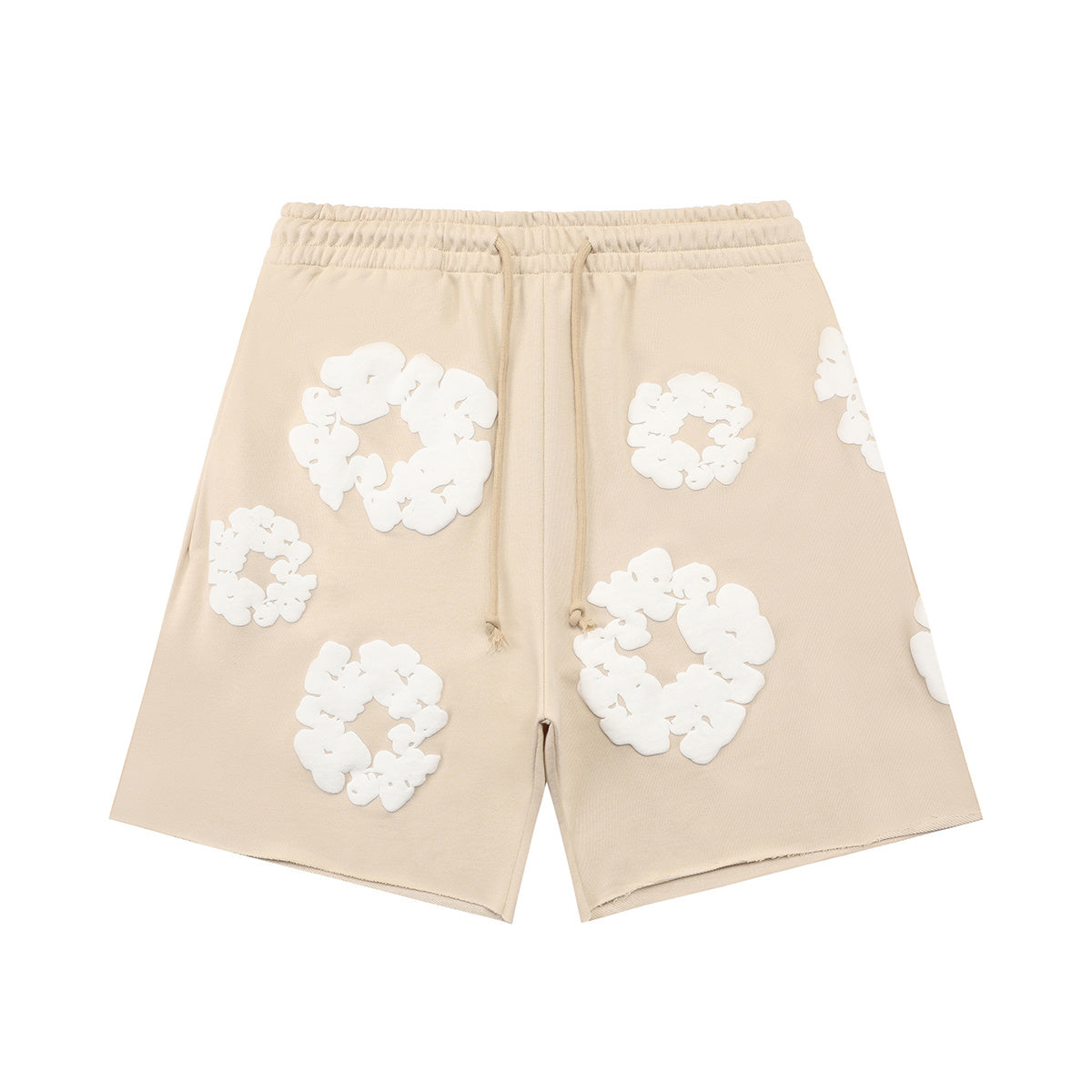 Denim Tears Beige White Cotton Wreath Sweat Shorts