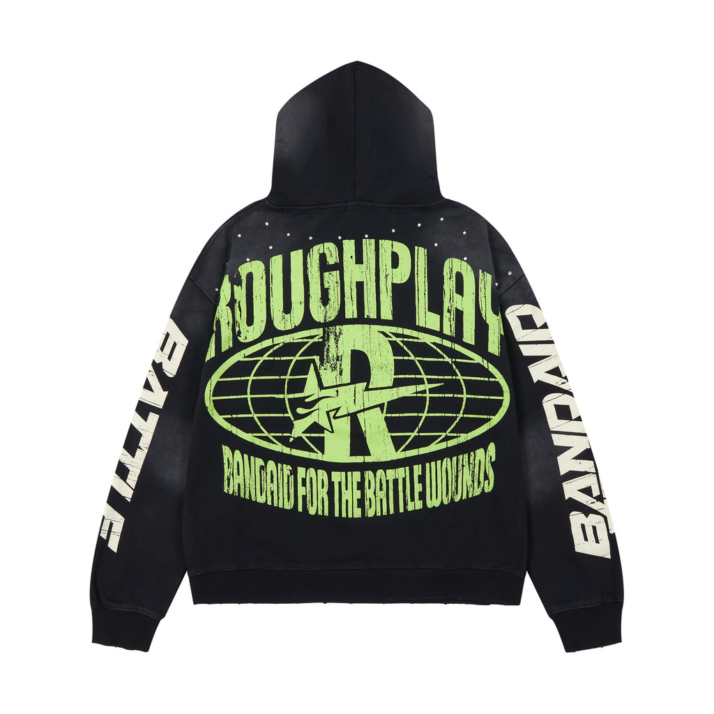 ROUGHPLAY Masked Statue Vintage Washed Graphic Hoodie
