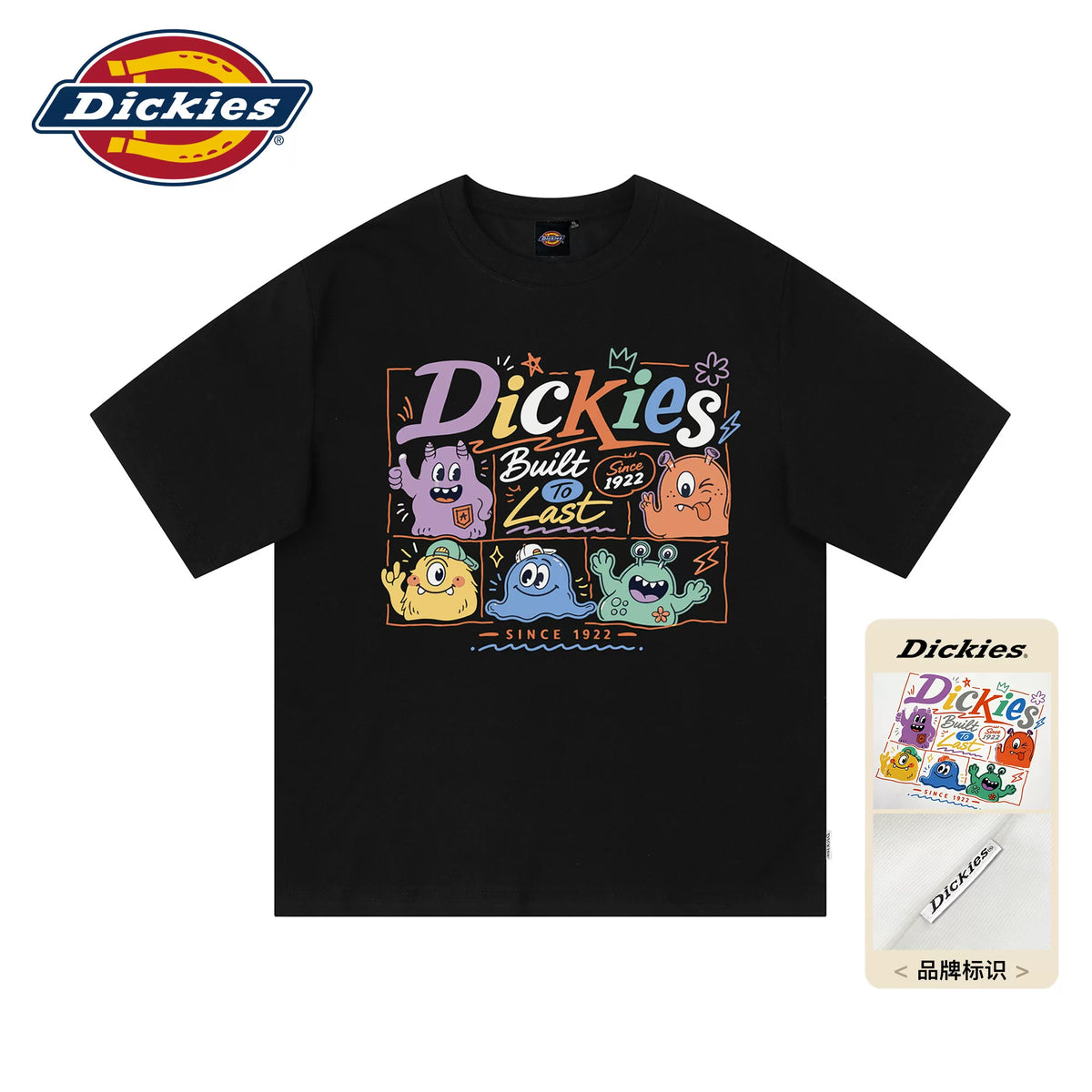 Dickies帝酷适纯棉短袖T恤男夏季美式趣味印花潮牌半袖情侣上衣M