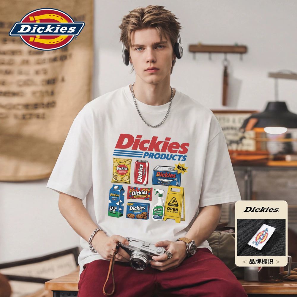 Dickies帝酷适美式趣味印花短袖t恤男潮牌半袖上衣街头百搭体恤M