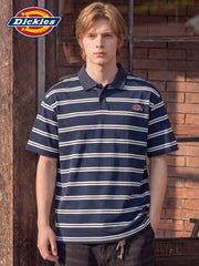 Dickies Emperor Cool Suitable Stripe Contrast Short Sleeve Polo Shirt Summer Thin Men's Classic Label Loose Top Clothes Y