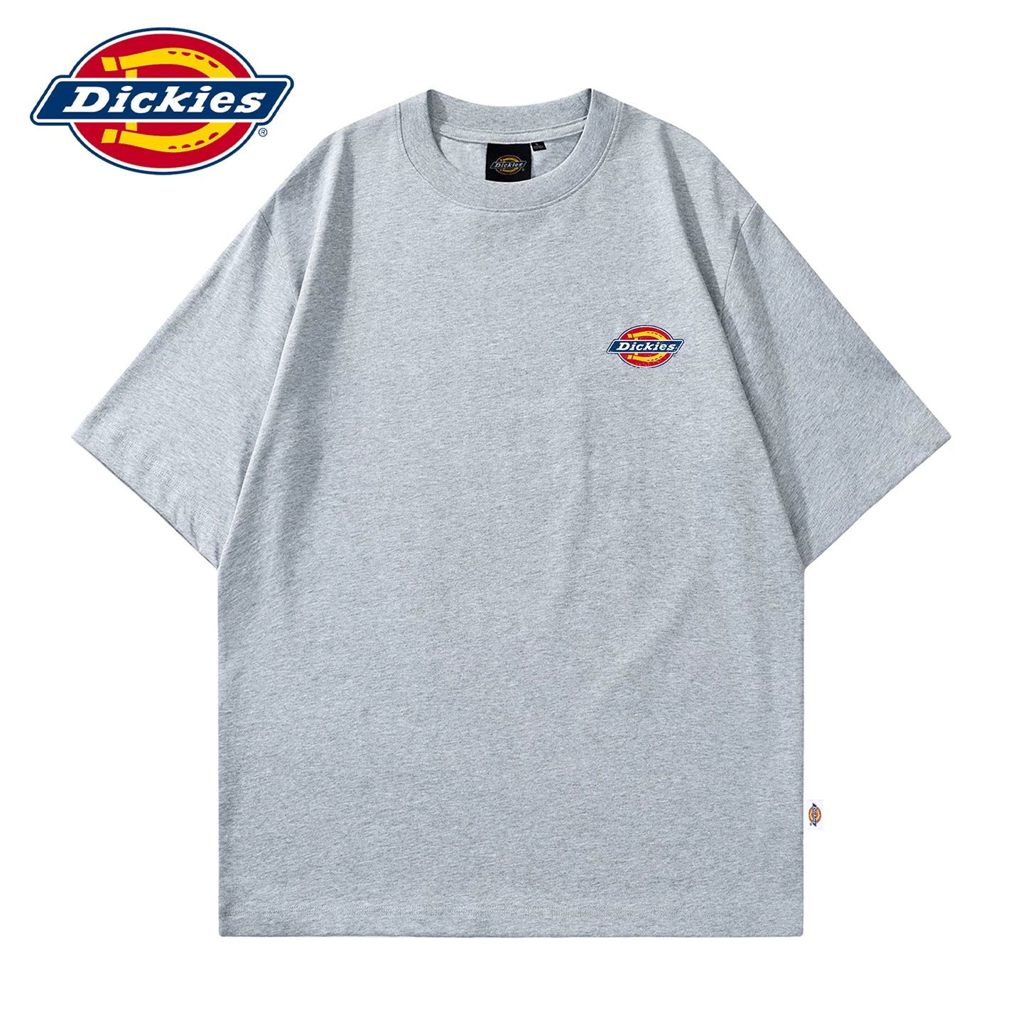 Dickies帝酷适做旧LOGO短袖T恤薄款夏季新款男士圆领体恤五分袖Y
