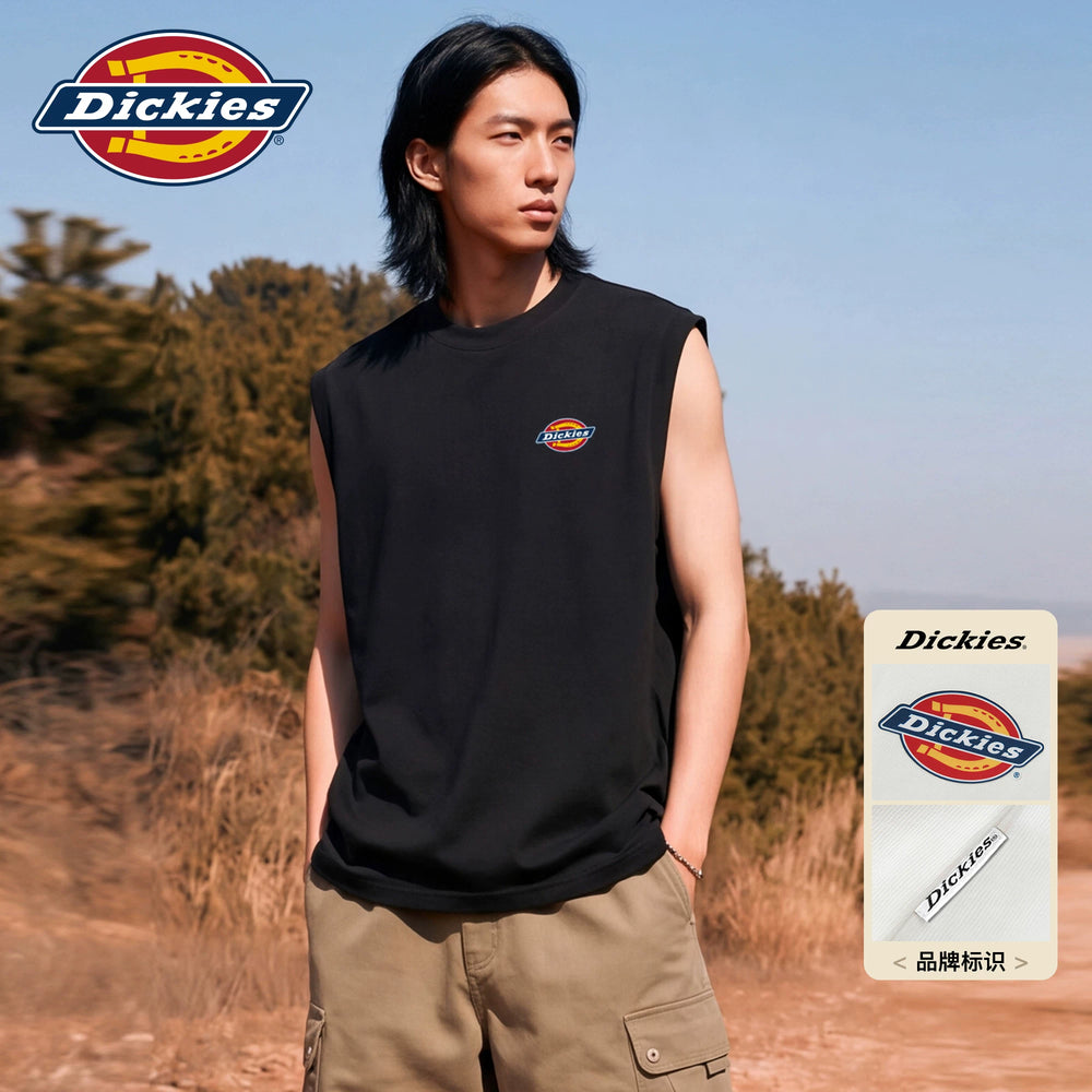 Dickies帝酷适纯棉坎肩背心男夏季宽松圆领休闲上衣情侣无袖T恤M