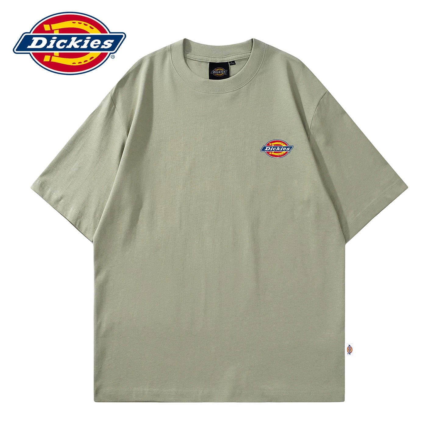 Dickies帝酷适做旧LOGO短袖T恤薄款夏季新款男士圆领体恤五分袖Y