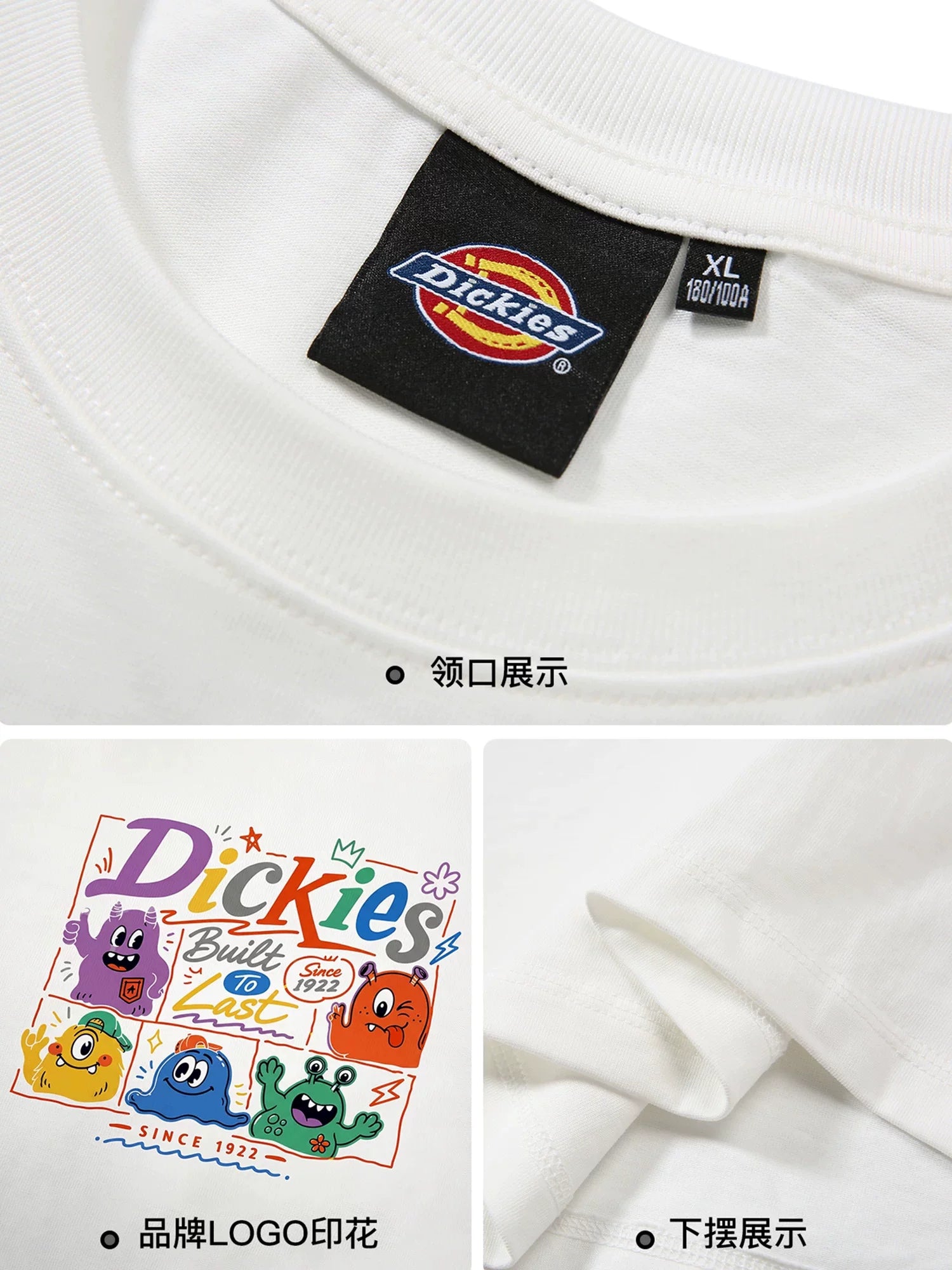 Dickies帝酷适纯棉短袖T恤男夏季美式趣味印花潮牌半袖情侣上衣M
