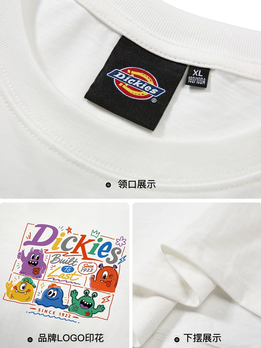 Dickies帝酷适纯棉短袖T恤男夏季美式趣味印花潮牌半袖情侣上衣M