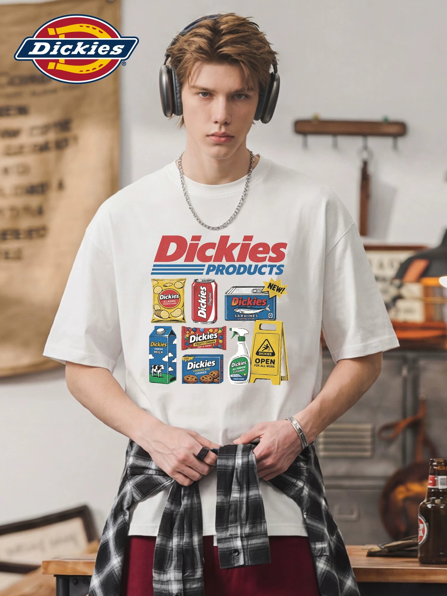 Dickies帝酷适美式趣味印花短袖t恤男潮牌半袖上衣街头百搭体恤M