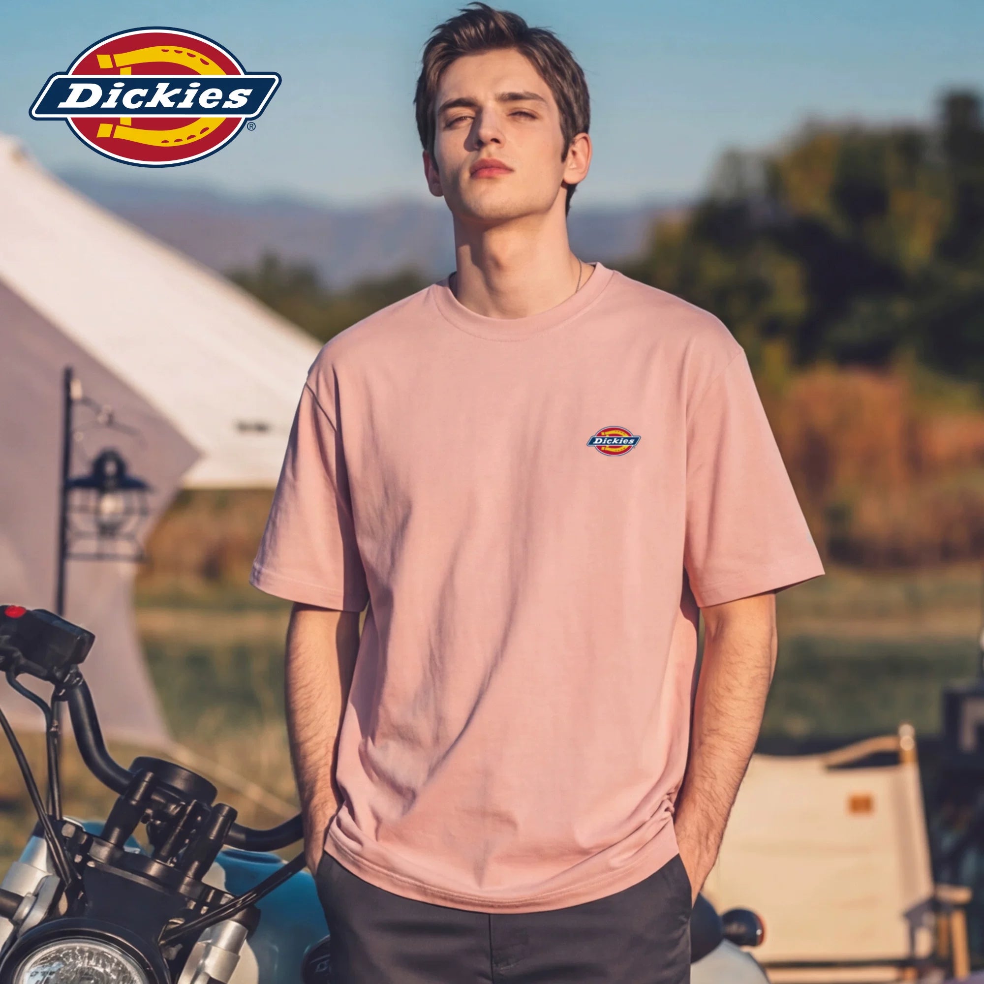 Dickies帝酷适短袖男美式新款宽松纯棉简约舒适潮牌潮流印花T恤M