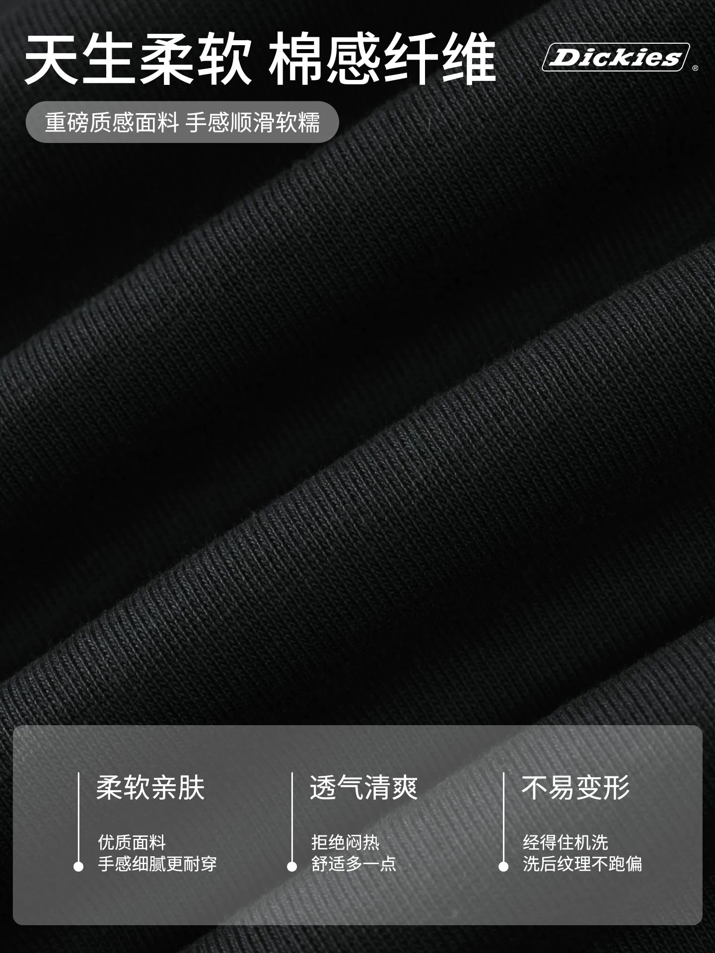 Dickies帝酷适夏季柔软短袖T恤男士圆领薄款印花体恤宽松半袖衫Y