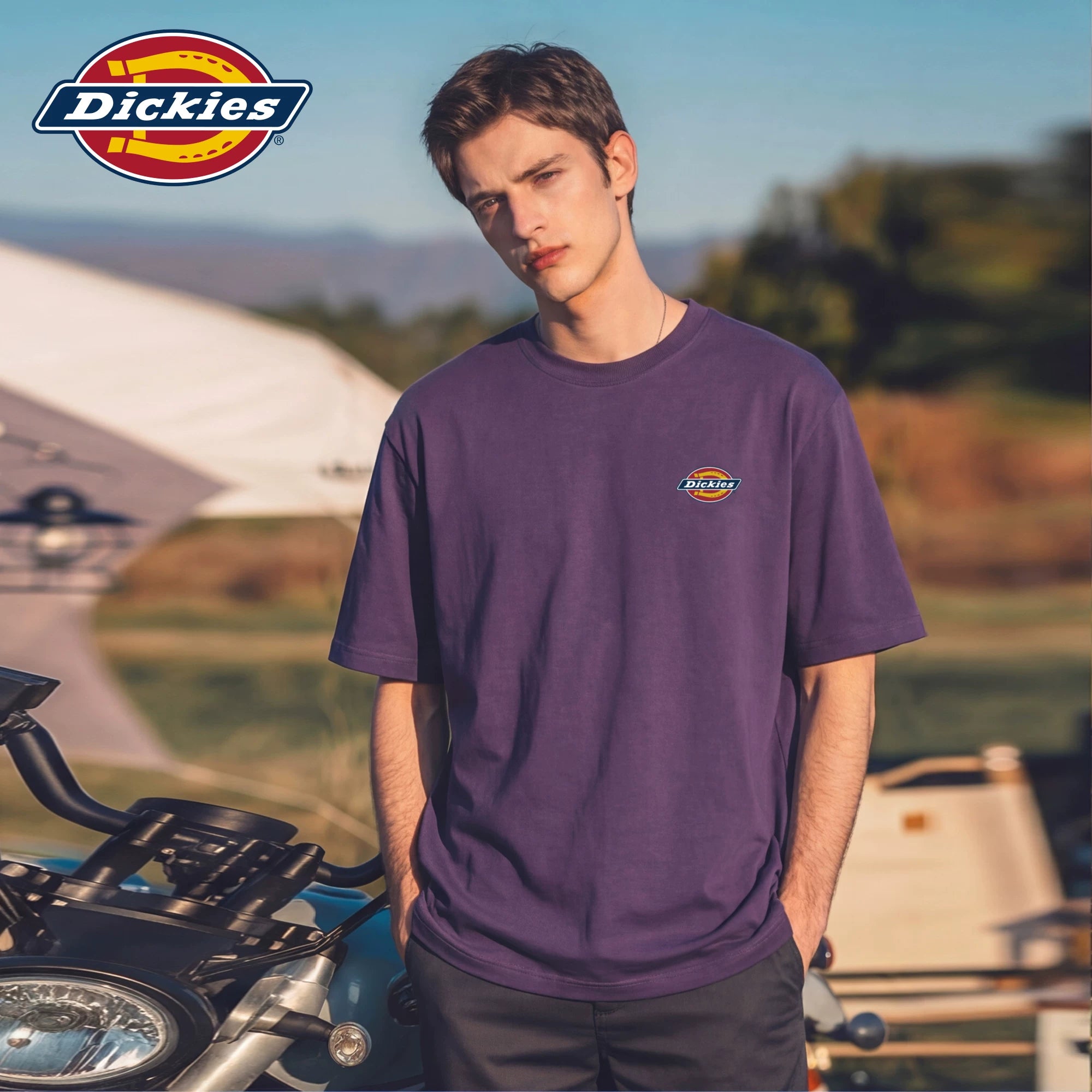 Dickies帝酷适短袖男美式新款宽松纯棉简约舒适潮牌潮流印花T恤M