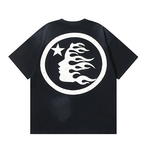Hellstar Circle Flame Face Logo Tee & Shorts Set