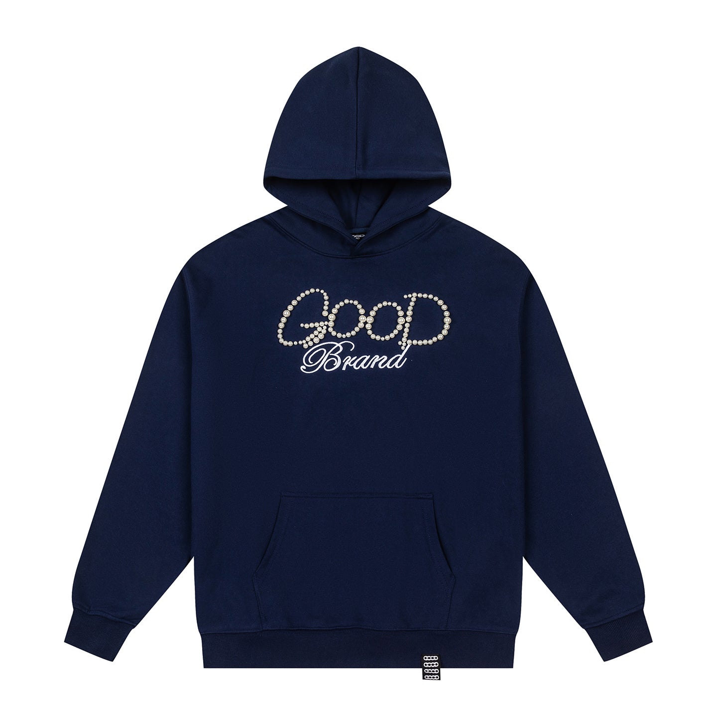 Good Brand Pearl Letter Navy Hoodie