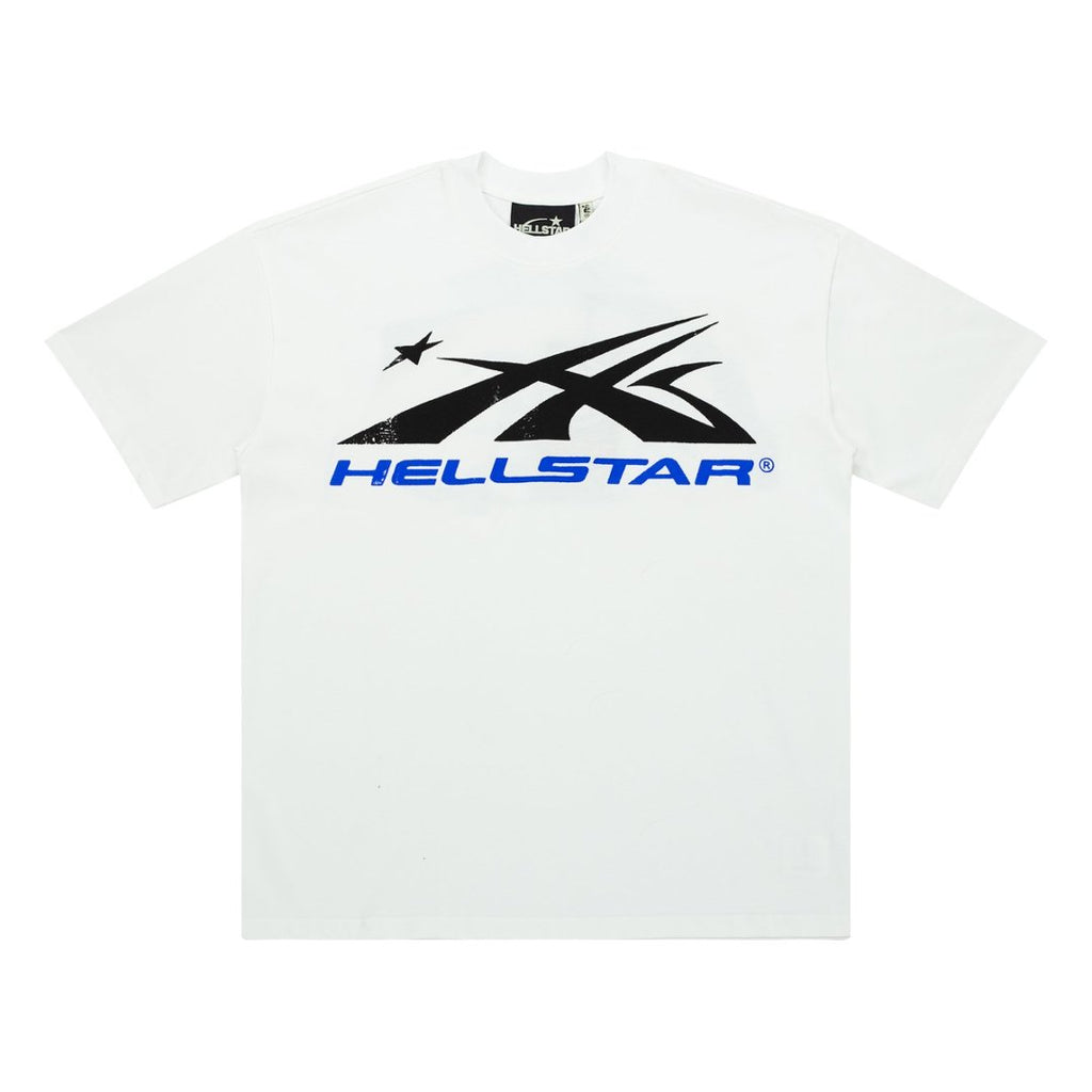 Hellstar Rocket Star Blue Logo White Tee