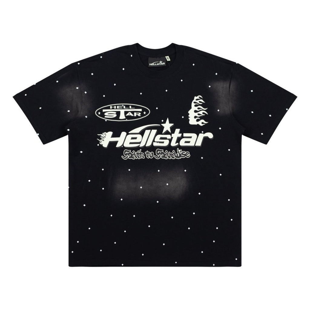 Hellstar Faith to Paradise Star Dye Black Tee