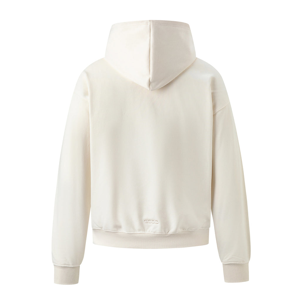 Pearl GOOD Embroidery Beige Hoodie