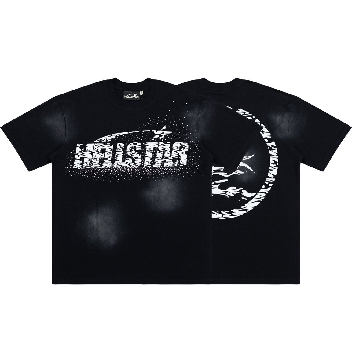 Hellstar Zebra Print Star Washed Black Tee