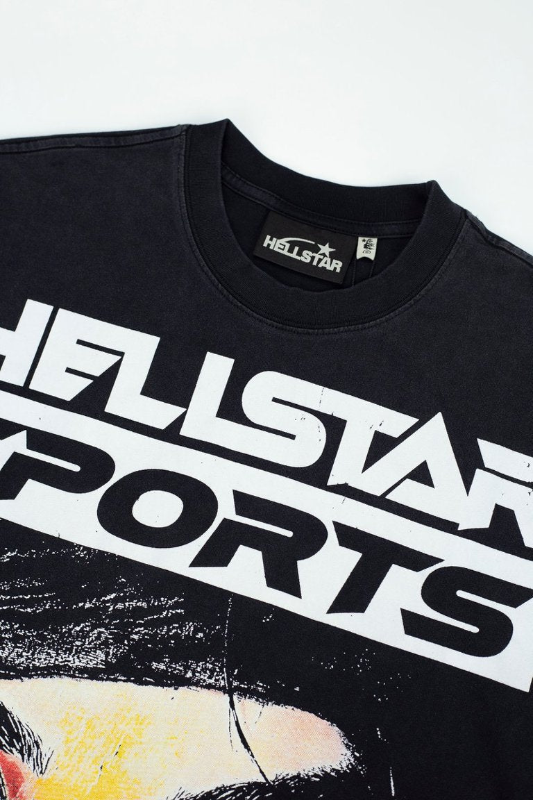 Hellstar Sports Balaclava Eyes Washed Black Tee
