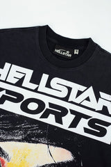 Hellstar Sports Balaclava Eyes Washed Black Tee