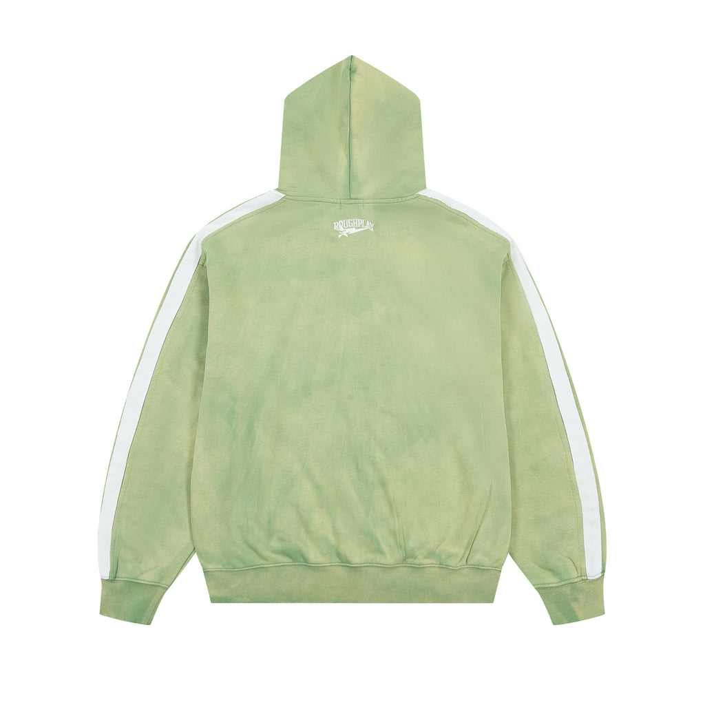 ROUGHPLAY Studded Stripe Vintage Zip-Up Hoodie