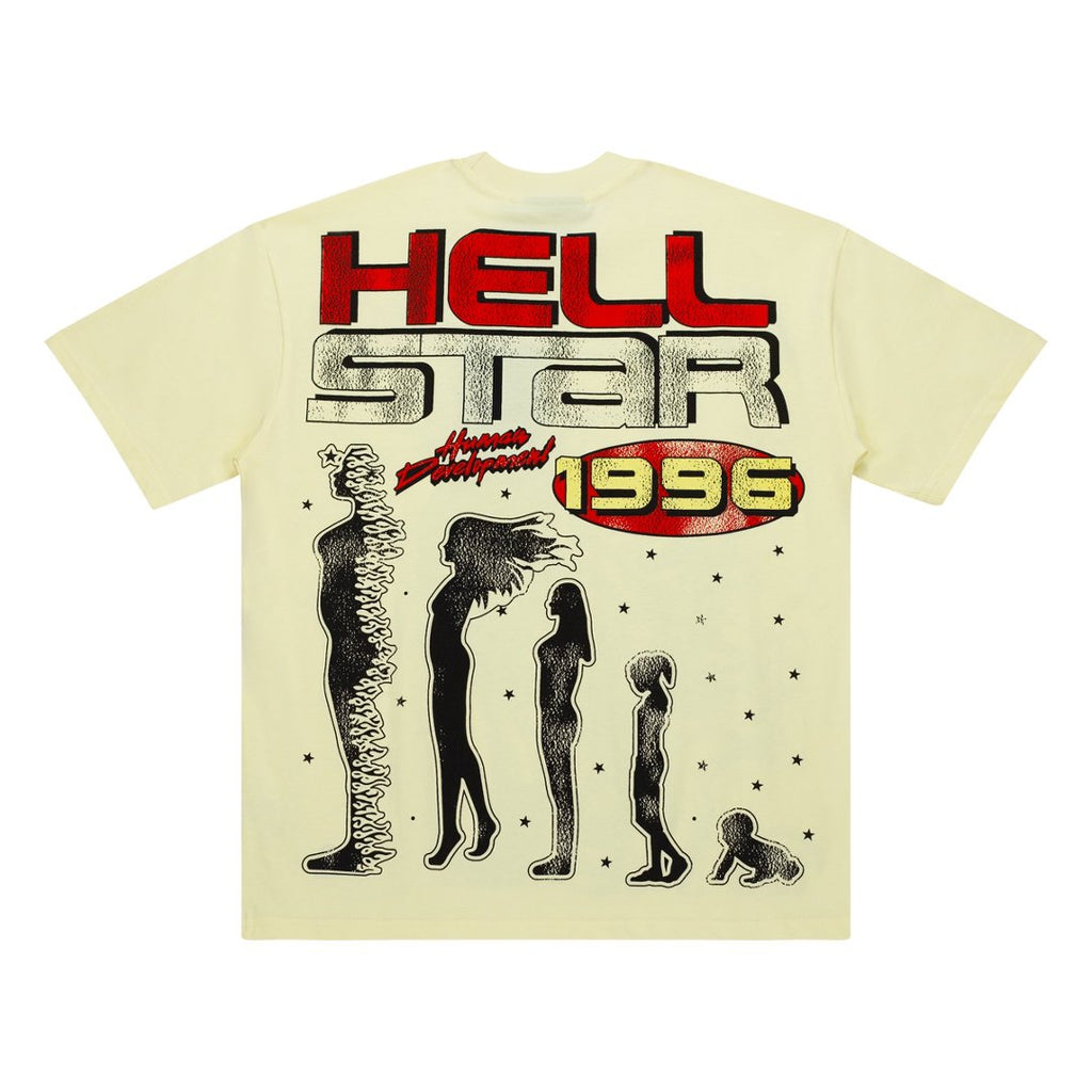 Hellstar Anatomical Brain Skull Cream Yellow Tee
