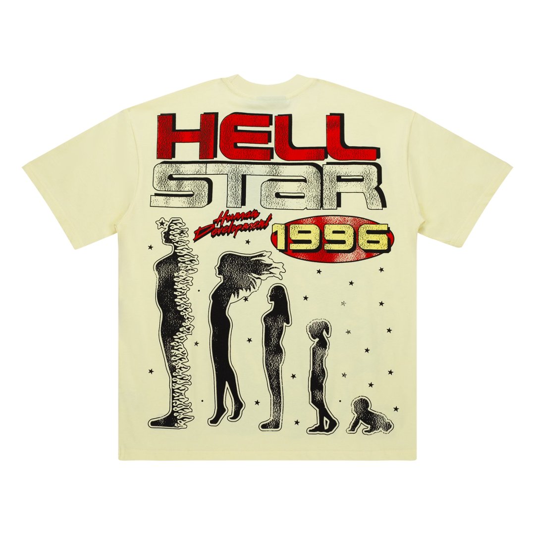 Hellstar Anatomical Brain Skull Cream Yellow Tee