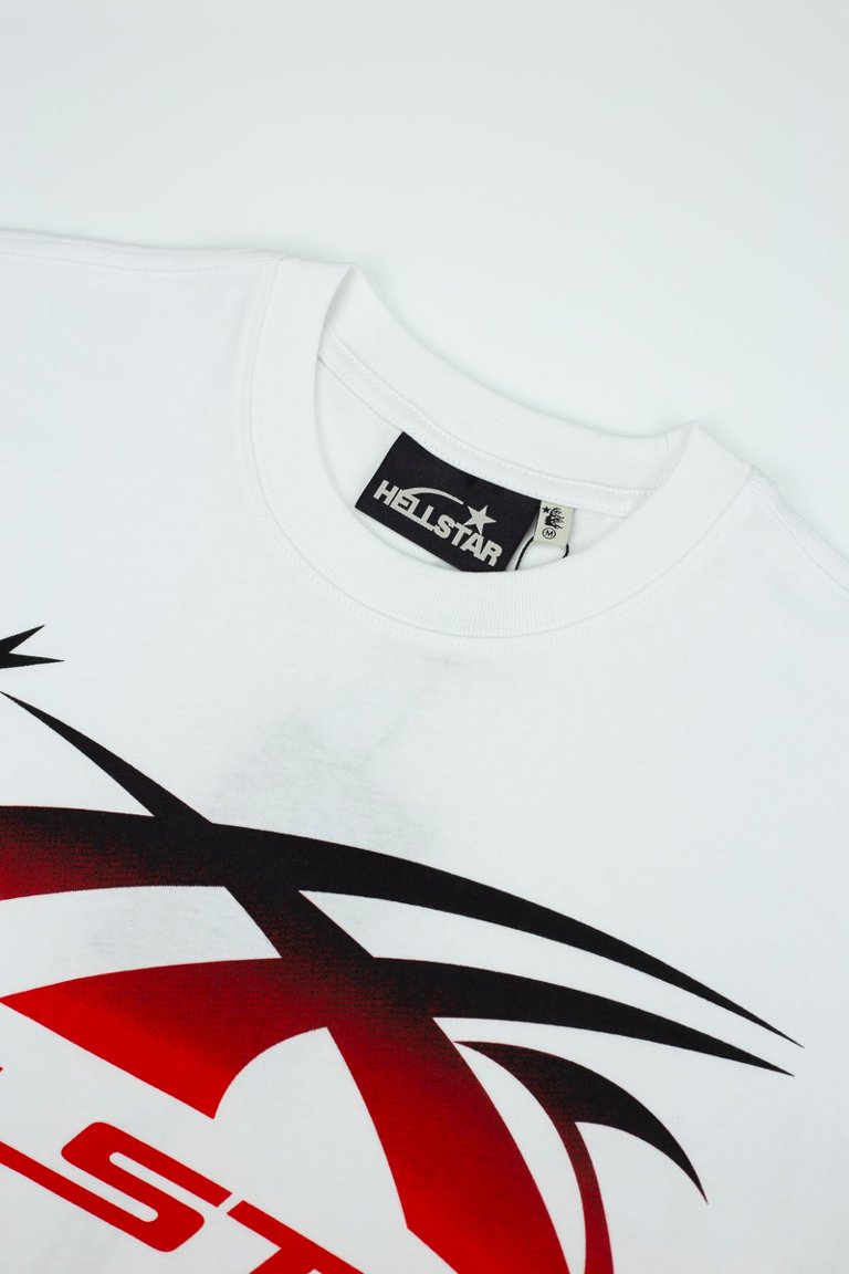 Hellstar Gradient Arrow Logo White Tee