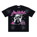 Hellstar Pink Letter Portrait Black Tee