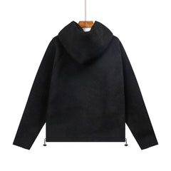 ESSENTIALS Fear Of God Black Sherpa Half Zip Hooded Pullover
