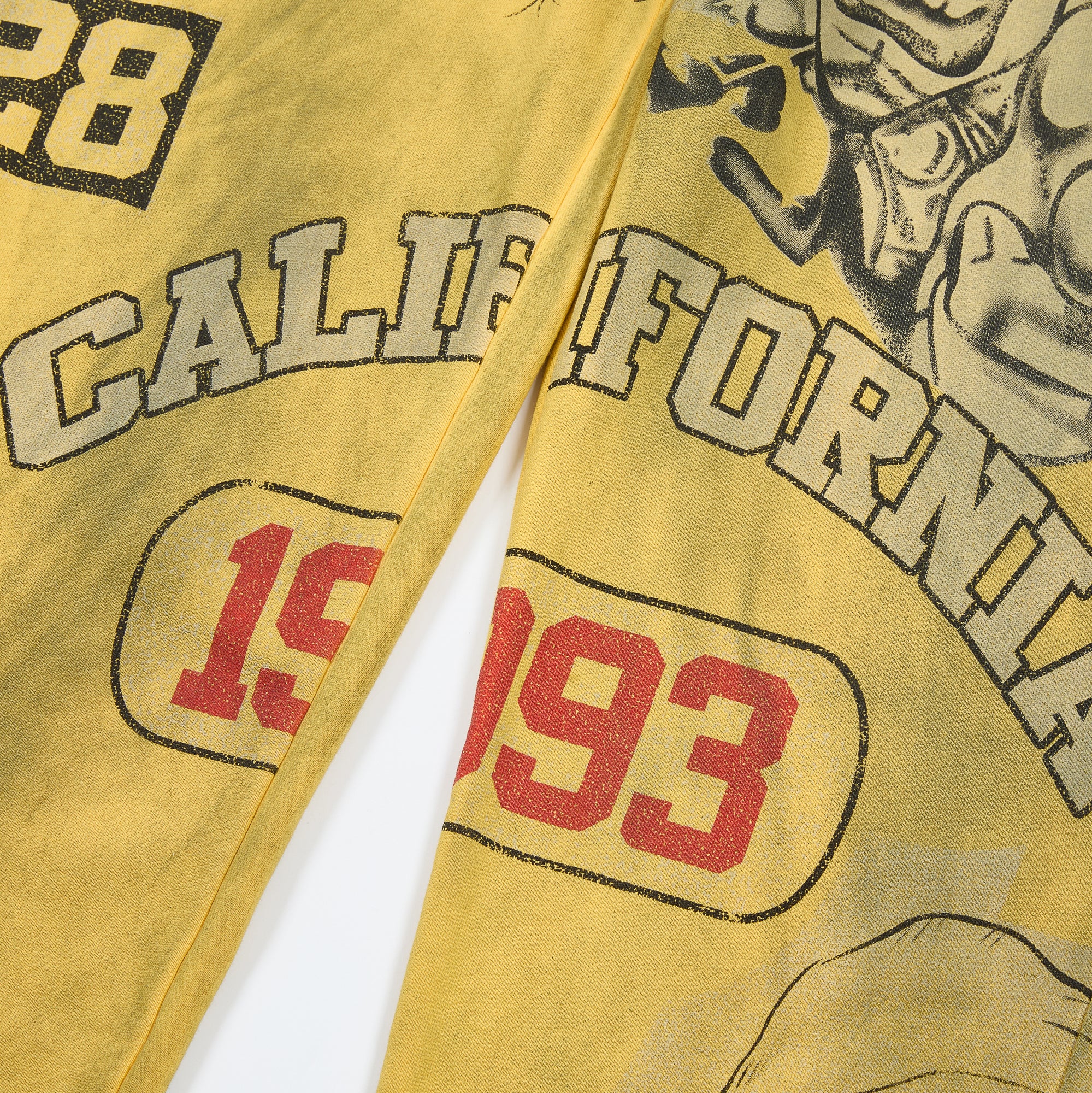 DUAA Clown California Yellow Vintage Straight Sweatpants