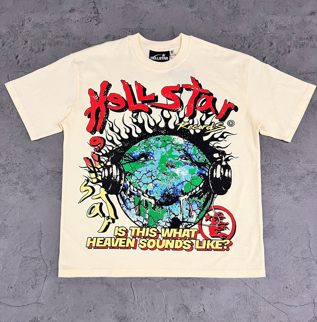 Hellstar Records Earth Headphone Cream Tee