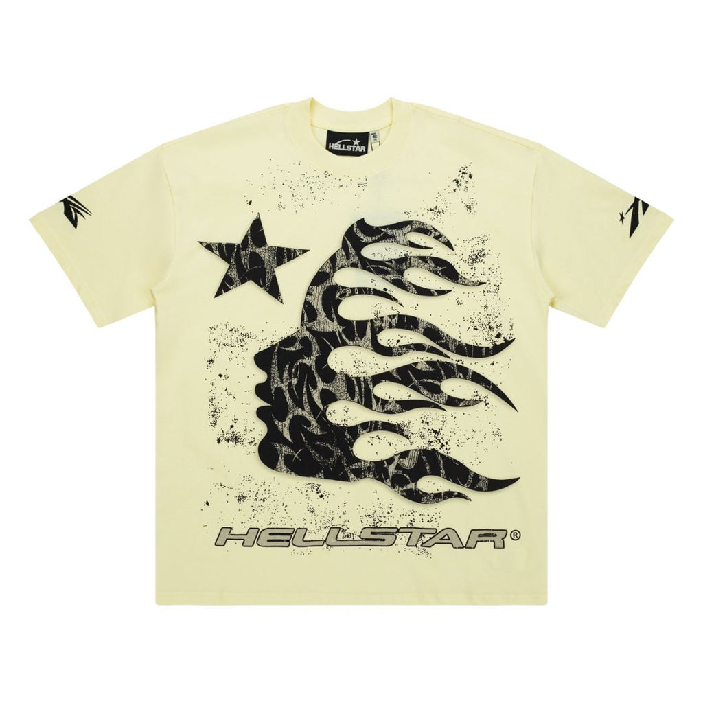 Hellstar Flame Lady Profile Cream Yellow Tee