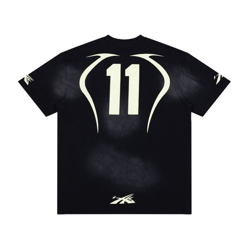 Hellstar Alien Outline Logo Vintage Washed Tee