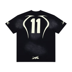 Hellstar Alien Outline Logo Vintage Washed Tee