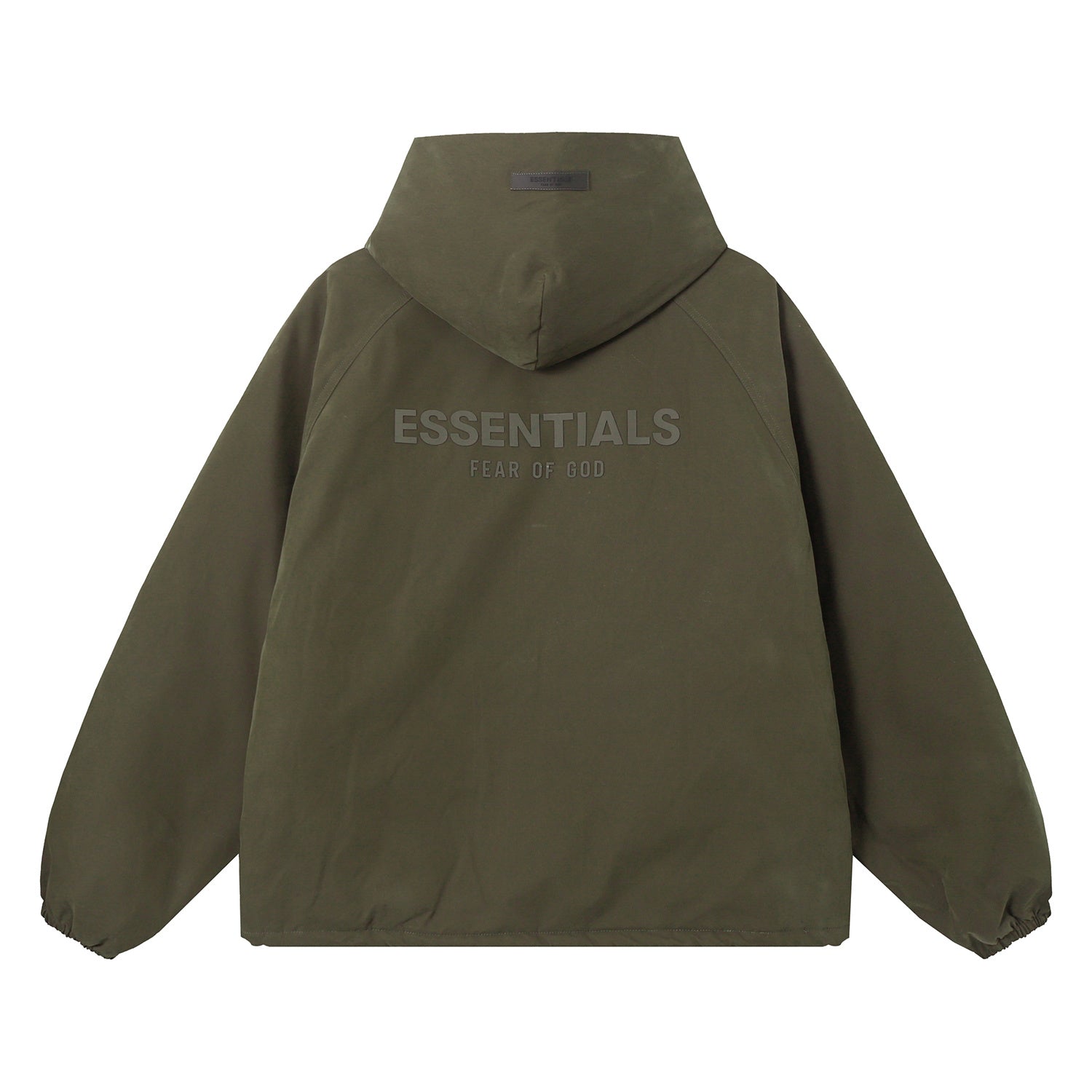 ESSENTIALS Fear Of God Olive Hooded Windbreaker Jacket